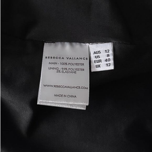 New Rebecca Vallance Senna Ribbed Velvet Mini Dress in Black Women's Size 8 - Picture 9 of 11